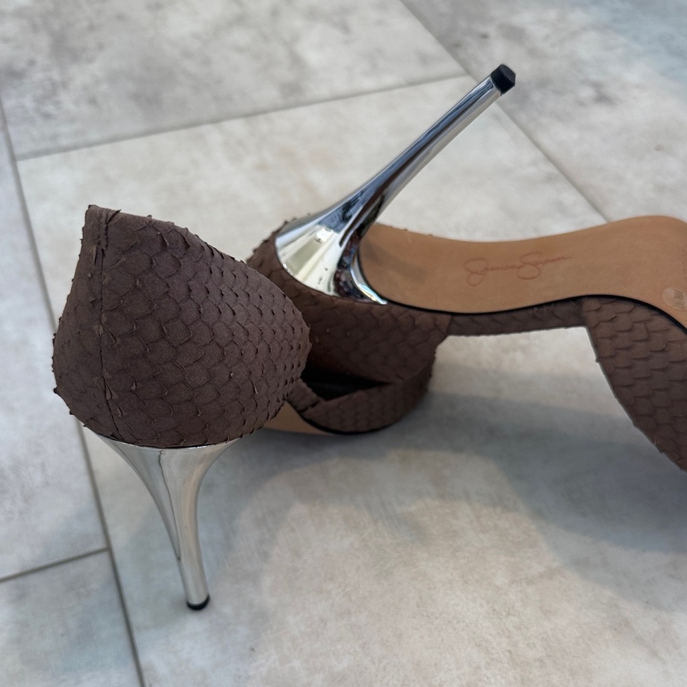 Jessica Simpson Chocolate Textured Heels - Picture 7 of 7